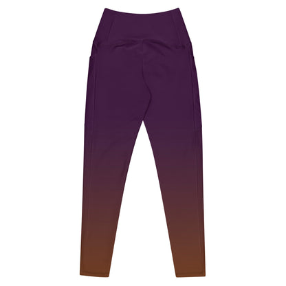 Amethyst Melt Crossover leggings with pockets - Fox & Joy