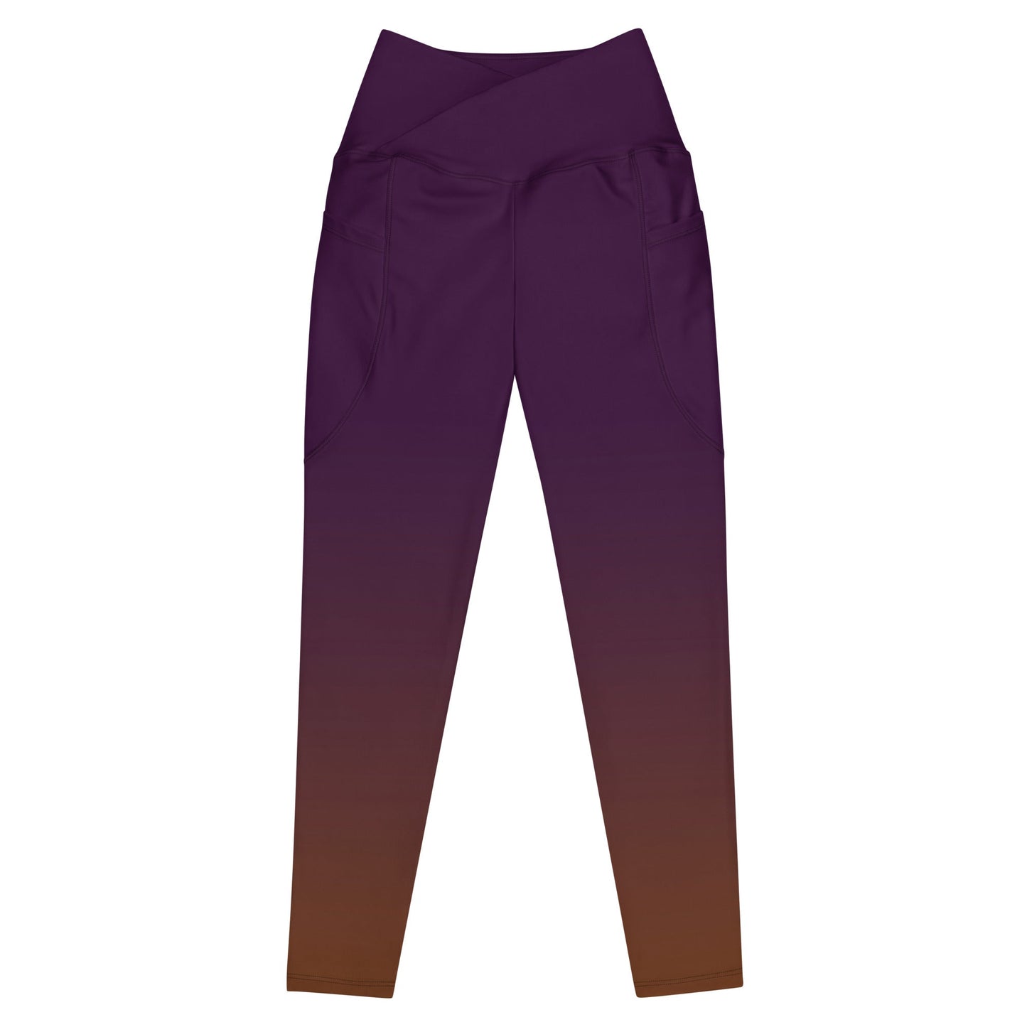 Amethyst Melt Crossover leggings with pockets - Fox & Joy