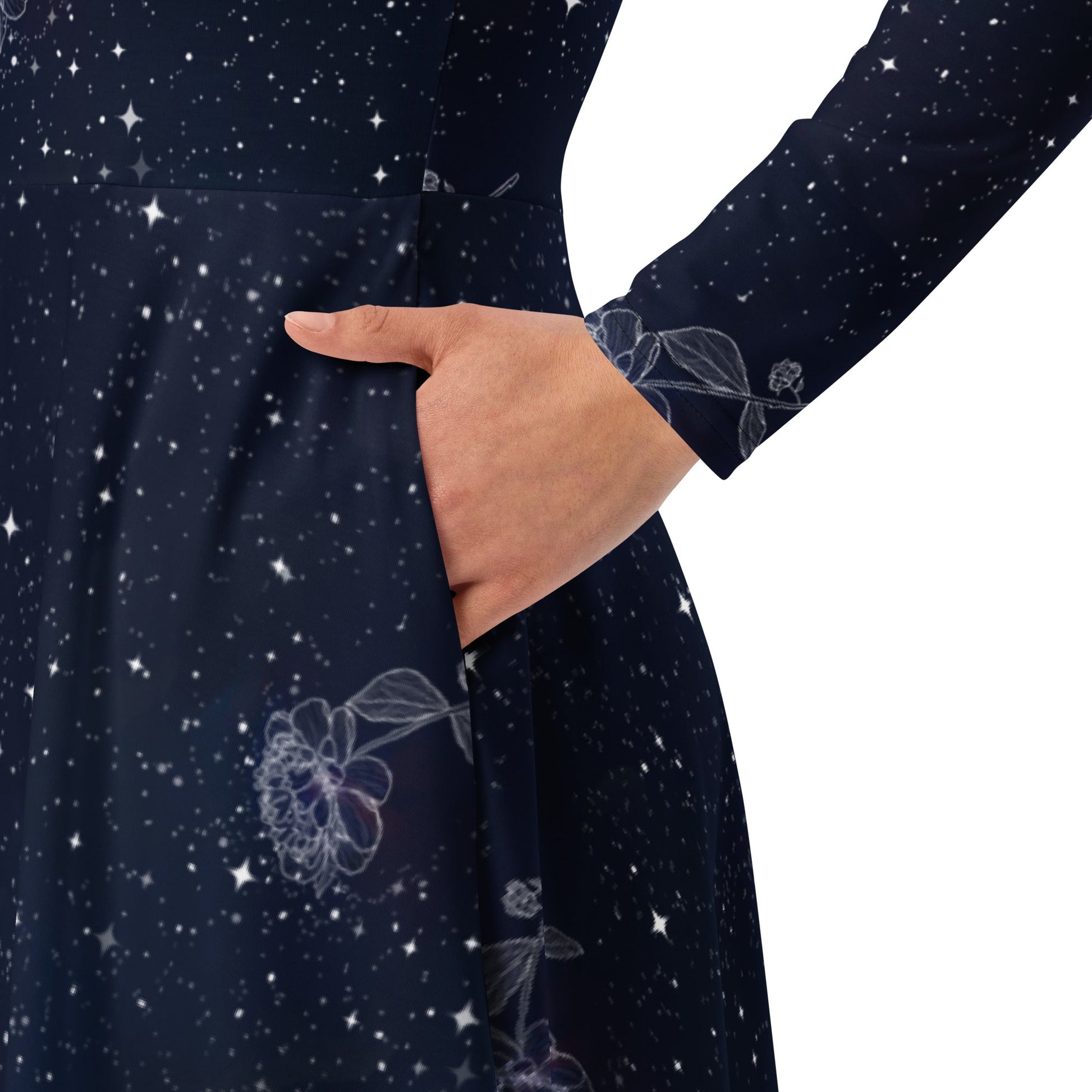 Flower Constellation long sleeve midi dress - Fox & Joy