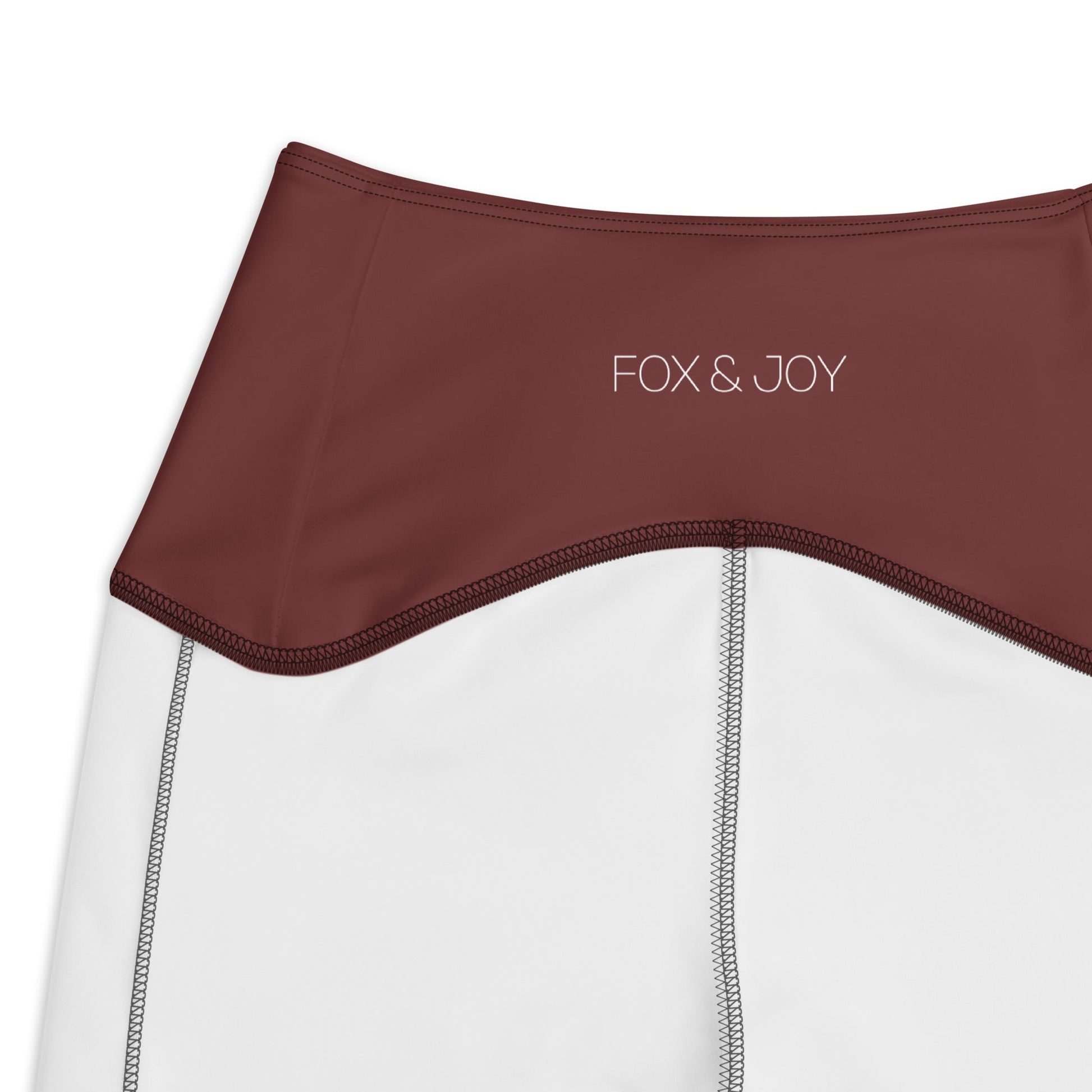 Fluttering Moth Auburn Red Crossover leggings with pockets - Fox & Joy