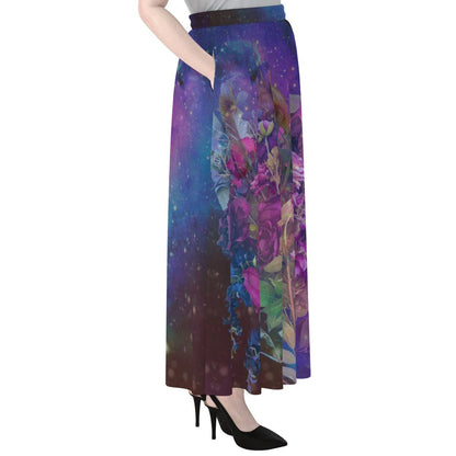 Galaxy Flowers Women's Long Chiffon Skirt - Fox & Joy