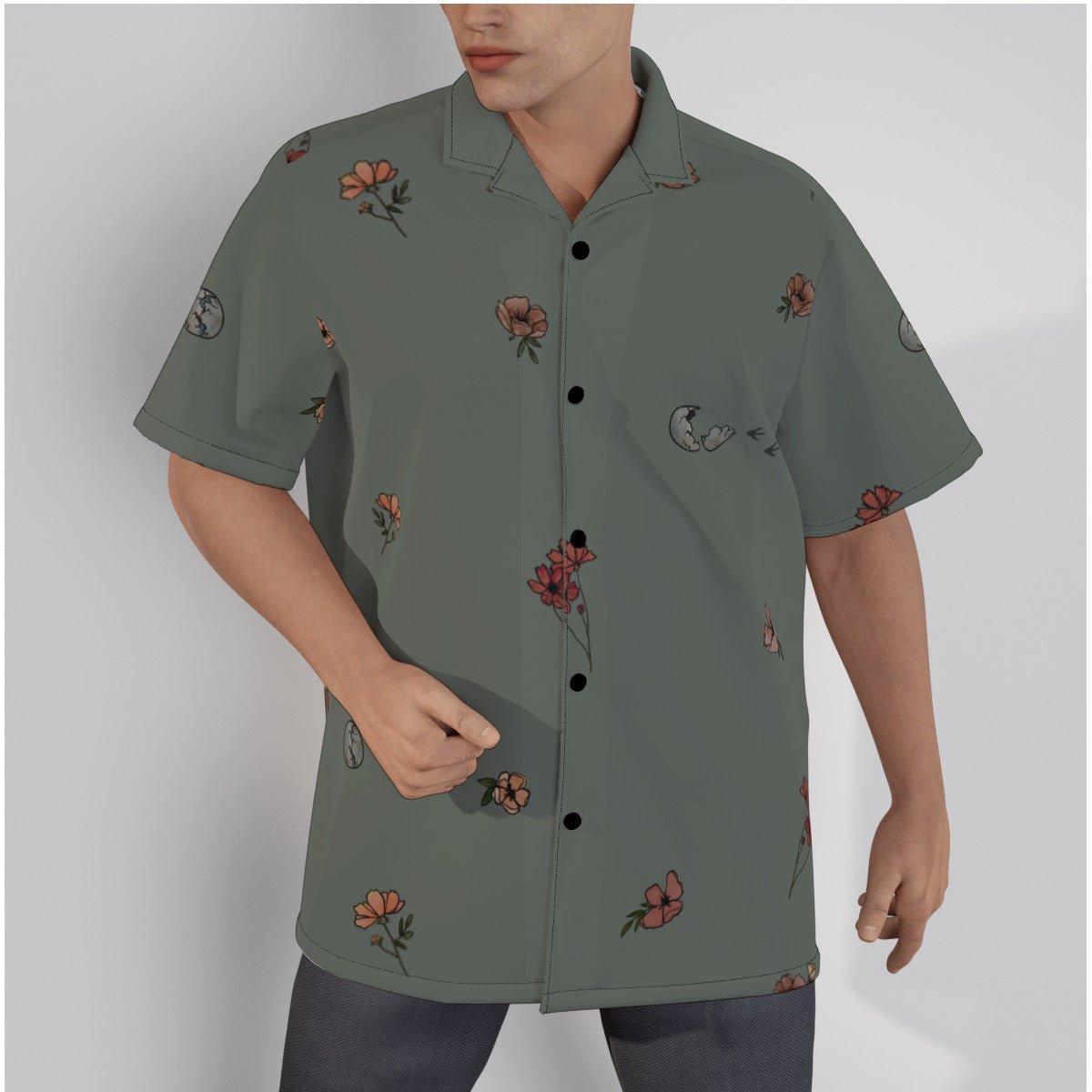 Hatching Dino Men's Hawaiian Shirt - Fox & Joy