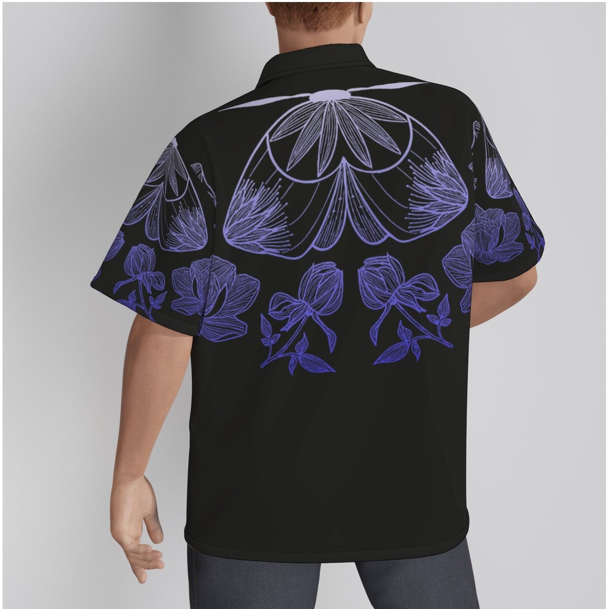 Winged Things Blue Moth Hawaiian Shirt - Fox & Joy